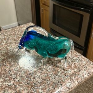 murano venetian glass bull  7x5 inch